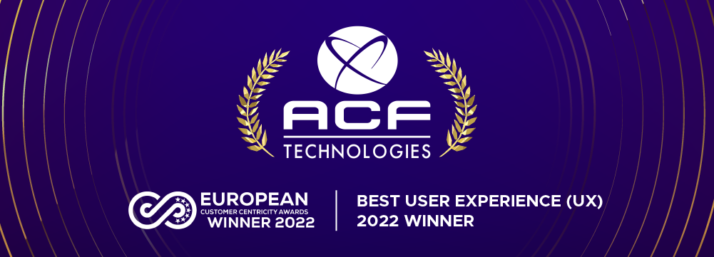 Logo de ACF junto con texto de los Customer Centricity awards